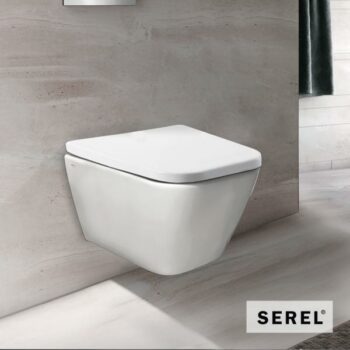 Serel Rita/52 RT2600-300 Λεκάνη κρεμαστή από πορσελάνη 52x35,5 cm rimless με απλό κάλυμμα White