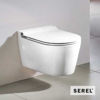 Serel Sapphire/52 SP1000SC-300 Λεκάνη κρεμαστή από πορσελάνη 52x35,5 cm με κάλυμμα Slim Soft close White