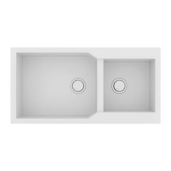 Sanitec Ultra Granite 803 - Νεροχύτης ένθετος με δύο γούρνες 98x50 cm Bianco
