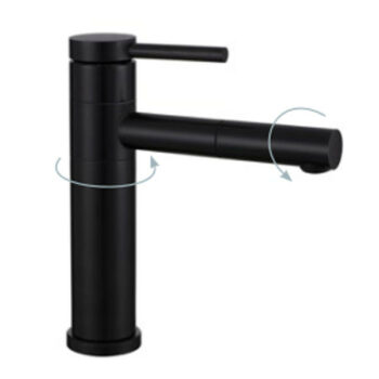 Eveberg Abacus XL - Μπαταρία νιπτήρα αναμεικτική με βαλβίδα clic-clac Black Matt - Image 3