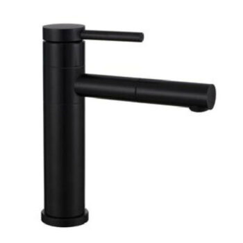 Eveberg Abacus XL - Μπαταρία νιπτήρα αναμεικτική με βαλβίδα clic-clac Black Matt