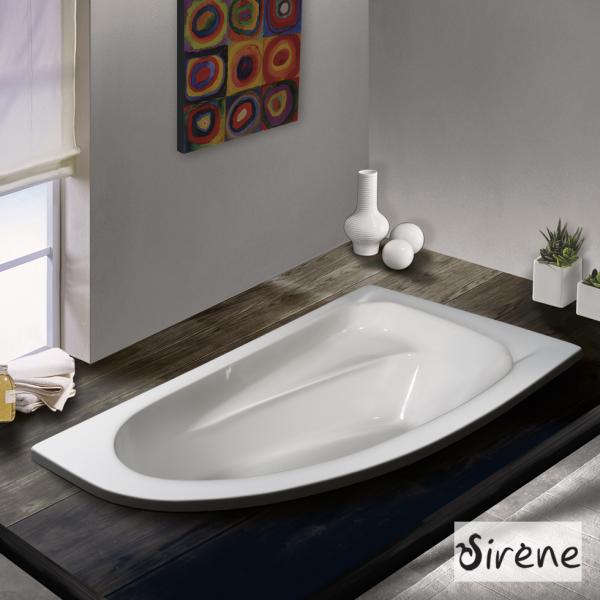 Sirene Marina -Μπανιέρα με υδρομασάζ δεξιάς τοποθέτησης γωνιακή 160x90cm  White | Casa Solutions Gekas