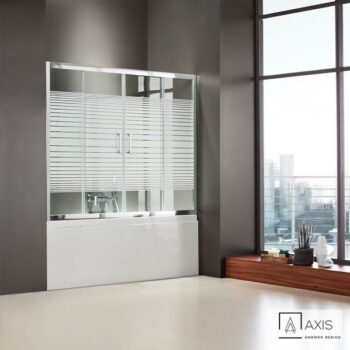 Axis Bath Slider 2+2 Καμπίνα μπανιέρας με συρόμενη πόρτα 181-184x140 cm  Stripes Chrome | Casa Solutions Gekas