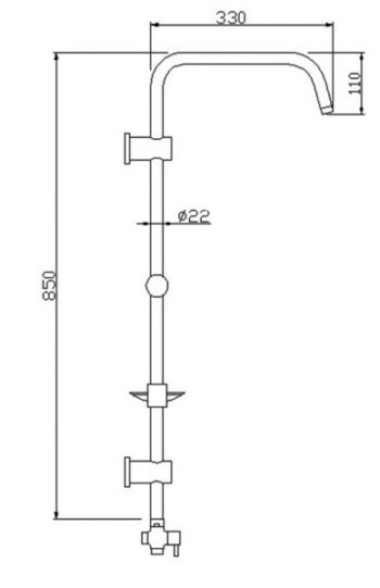 Sphera Tetragon - Στήλη ντουζ χωρίς μπαταρία ύψους 104 cm με τετράγωνη κεφαλή - Image 2