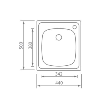 Sanitec Mondial Ένθετος Νεροχύτης 44x50cm Inox Σατινέ (λείος) - Image 2