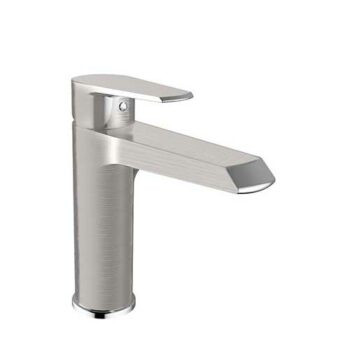 Teorema Velvet - Μπαταρία νιπτήρα Ψηλή με βαλβίδα clicker Inox