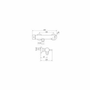 Teorema New Jabil- Μπαταρία ντουζιέρας αναμεικτική επιτοίχια πλήρες σετ Black Matt - Image 2