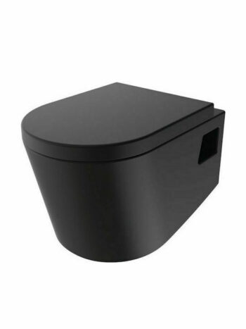Gloria Skay - Λεκάνη κρεμαστή με κάλυμμα soft close 56x36xΥ35cm Black Matt