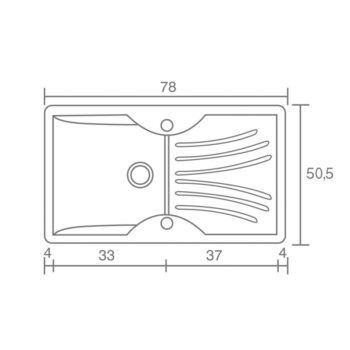 Sanitec Classic 327 - Νεροχύτης ένθετος συνθετικός αντιστρεφόμενος 78x50 Granite Rust - Image 2