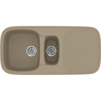 Sanitec Classic 301 - Νεροχύτης ένθετος συνθετικός με δύο γούρνες 97x50 Granite Taupe