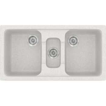 Sanitec Classic 325 - Νεροχύτης ένθετος συνθετικός με τρεις γούρνες 97x51 Metallic Ice