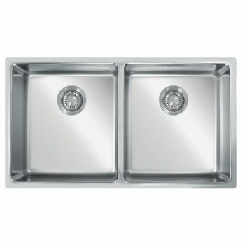 KL Sinks - Υποκαθήμενος Νεροχύτης ανοξείδωτος 86x49cm Inox με δύο γούρνες