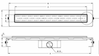 MaxiFlow Line Standard - Κανάλι δαπέδου PVC 80cm Chrome Dol - Image 4
