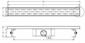 MaxiFlow Line Standard - Κανάλι δαπέδου PVC 50cm Chrome Dol - Image 3