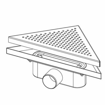 MaxiFlow LINE STANDARD- Σιφώνι δαπέδου PVC γωνιακό 240x240x330/Ø50mm - Image 2