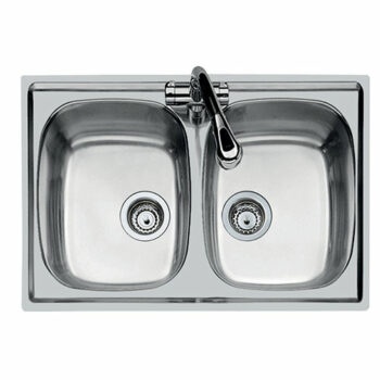 Foster 1000 - Ένθετος Νεροχύτης 79x50cm Inox με δύο γούρνες