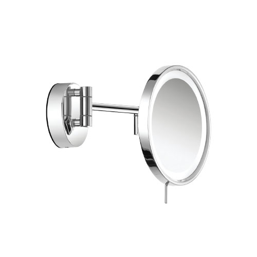LARSD Emily Cromo - Καθρέπτης επίτοιχος μεγεθυντικός x4 με LED Ø21,5x33,5cm Chrome
