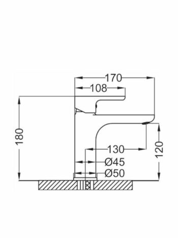 Teorema Kart - Μπαταρία νιπτήρα υψηλή A/B Chrome - Image 2
