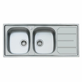 Foster 1000 - Ένθετος Νεροχύτης 116x50cm Inox με δύο γούρνες και ποδιά δεξιά