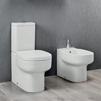Sanitana Be you - Λεκάνη επιδαπέδια από πορσελάνη 64 cm με κάλυμμα Thermodur και καζανάκι White