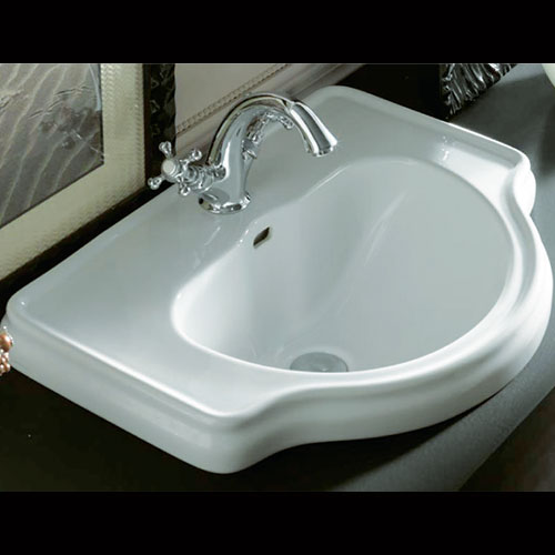 Kerasan Retro - Νιπτήρας Πορσελάνης ένθετος 62x45,5/Y22 cm White