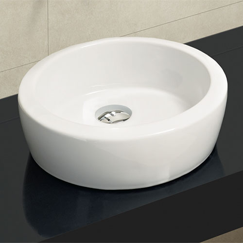 Sanitana Omikron - Νιπτήρας Πορσελάνης επικαθήμενος Ø39,5/Y11,9 cm White