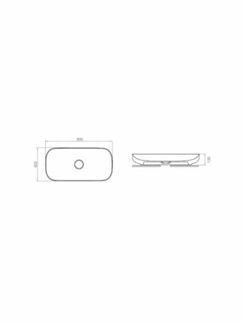 Lapino Premium - Νιπτήρας Πορσελάνης επικαθήμενος 90x40x13cm cm White - Image 2