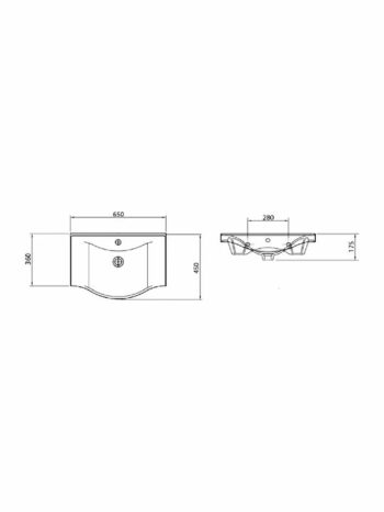 KLP Basic - Νιπτήρας Πορσελάνης ένθετος 65x45x17,5 cm White - Image 2