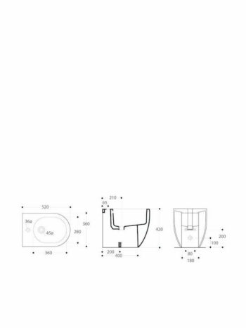 Kerasan Flo - Μπιντέ επιδαπέδιο 52x36 cm από πορσελάνη rimless White - Image 2