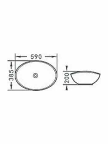 KLP Ovale - Νιπτήρας Πορσελάνης επικαθήμενος 59x38,5x20cm White - Image 2