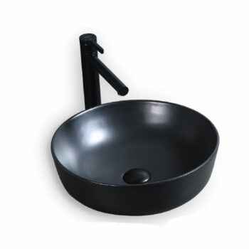 KLP Vera - Νιπτήρας Πορσελάνης επικαθήμενος Ø42/Y14 cm Black Matt