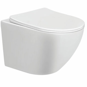 KLP Vera - Λεκάνη κρεμαστή από πορσελάνη 49x37 cm rimless με κάλυμμα slim soft close White
