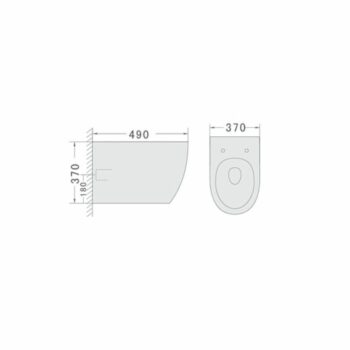 KLP Vera - Λεκάνη κρεμαστή από πορσελάνη 49x37 cm rimless με κάλυμμα slim soft close White - Image 2