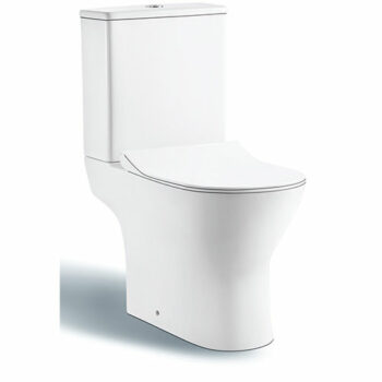 KLP Donna-Λεκάνη επιδαπέδια από πορσελάνη ΧΠ/ΚΣ 61x37,5 cm rimless με κάλυμμα slim soft close και καζανάκι White - Image 2