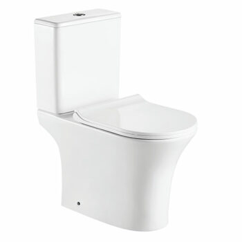KLP Elka-Λεκάνη επιδαπέδια από πορσελάνη ΧΠ/ΠΣ 65x34 cm rimless με κάλυμμα slim soft close και καζανάκι White - Image 2