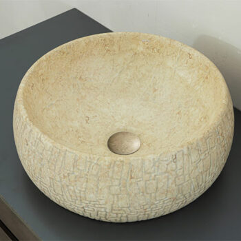 KLP Athina - Νιπτήρας Πορσελάνης επικαθήμενος Ø40 / Υ16cm Beige (Μπεζ)