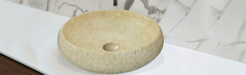 KLP Athina - Νιπτήρας Πορσελάνης επικαθήμενος Ø40 / Υ16cm Beige (Μπεζ) - Image 2