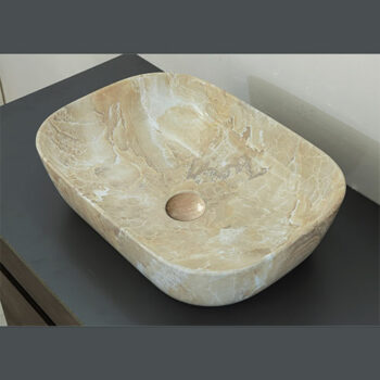 KLP Marmo - Νιπτήρας Πορσελάνης επικαθήμενος 46,5x32x13,5cm Beige (Μπεζ)