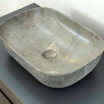 KLP Grey - Νιπτήρας Πορσελάνης επικαθήμενος 46,5x32x13,5cm Grey (Γκρι)