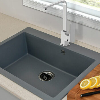 Crown Quadra Q70 - Ένθετος Νεροχύτης από γρανίτη 70x50cm Cappuccino (μπεζ) - Image 3