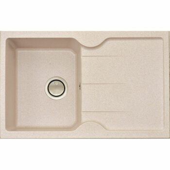 Crown Quadra Q83 - Ένθετος Νεροχύτης από γρανίτη 78x50cm Bianco Ice (Λευκό)