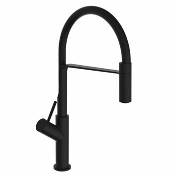 Teorema Silicone - Μπαταρία κουζίνας Πάγκου περιστρεφόμενη με αποσπώμενο τηλέφωνο Black