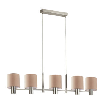Home Lighting - Φωτιστικό οροφής ADEPT Nickel matt pendant brown shade Πολύφωτο