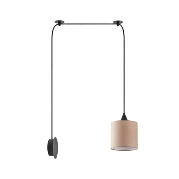 Home Lighting - Φωτιστικό οροφής ADEPT PENDANT Brown Fabric Wall Lamp Μονόφωτο
