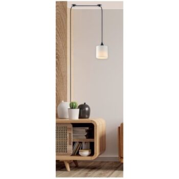 Home Lighting - Φωτιστικό οροφής ADEPT PENDANT White Fabric Wall Lamp Μονόφωτο - Image 2