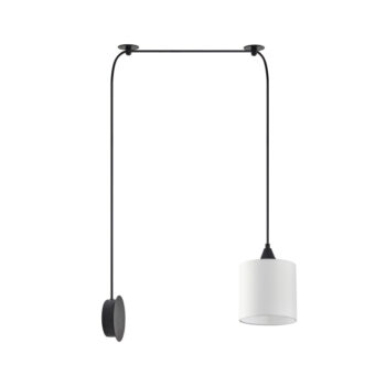 Home Lighting - Φωτιστικό οροφής ADEPT PENDANT White Fabric Wall Lamp Μονόφωτο