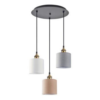 Home Lighting - Φωτιστικό οροφής MAGNUM FLEX White, Grey, Brown Shade Pendant Τρίφωτο