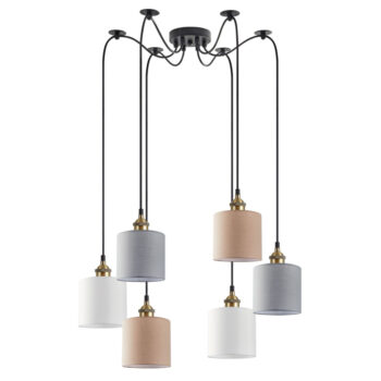 Home Lighting - Φωτιστικό οροφής MAGNUM FLEX White, Grey, Brown Shade Pendant Πολύφωτο