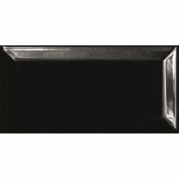 Κολοσσός Bricks Negro Biselado - Πλακάκι τοίχου μπάνιου 10x20 Γυαλιστερό Black
