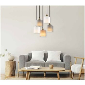 Home Lighting - Φωτιστικό οροφής MAGNUM FLEX White, Grey, Brown Shade Pendant Πολύφωτο - Image 2